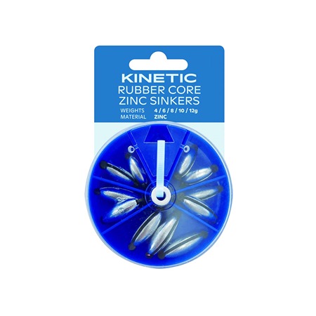 Kinetic Rubber Core Zinc Sinkers Assortment - Southside Angling