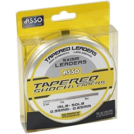 Asso Tapered Shock Leader 5x15m White - Southside Angling